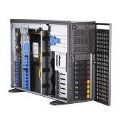 Серверная платформа SuperMicro SYS-740GP-TNRT Tower/4U, 2x LGA4189, 16x DDR4, 4x 3.5" SAS/SATA/NVME, 4x 3.5" SAS/SATA, 2x M.2, 6x PCIE Gen4 x16, 2x 10GbE, 2x 2200W