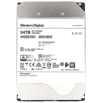 Жесткий диск серверный Western Digital 3.5" 24TB Ultrastar DC HC580 7200RPM SATA3 6Gb/s and 512MB Cache