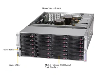 Серверная платформа SSG-640P-E1CR36H, 2x LGA4189, 16x DDR4, 32x 3.5" SAS/SATA, 4x 3.5" SAS/SATA/NVME, 2x 2.5" SATA, SAS 3908 Raid Card, 2x 10Gb RJ-45, 4x PCIE Gen4, 1x M.2, 2x 1600W