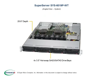 Серверная платформа SYS-6019P-WT 1U, 2x LGA3647, 12x DDR4, 4x 3.5" SAS/SATA, 2x 1Gb RJ-45, 3x PCIE Gen3, 1x M.2, 1x 600W
