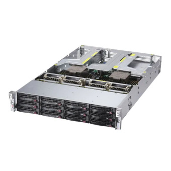 Платформа системного блока SuperMicro AS-2024US-TRT 2U, 2x EPYC 7002/7003, 32x DIMM, 1x PCI-E 4.0 x16 FHFL 10.5", 3x PCI-E 4.0 x16 1 x8 link, FHFL 9.5", 1x PCI-E 4.0 x16 LP, 1 PCI-E 4.0 x16 x8 link, internal LP, 12x 3.5" SATA/SAS 4x NVME support, 2x 10GBa