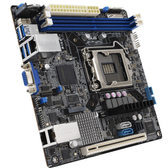 Материнская плата ASUS P12R-I Mini-ITX, LGA 1200, 2x DDR4 DIMM (to 64GB ECC UDIMM), 6x USB 3.0 (4 rear), 6x SATA (4 in MiniSAS HD), 1x PCIE x16, 1xM.2 2280, LAN 2x 1Gb, Video AST2600, IPMI Option (507604)