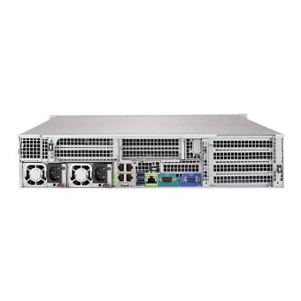 Платформа системного блока SuperMicro SYS-6029U-TR4 2U, 2xLGA3647 (up to 205W), iC621 (X11DPU), 24xDDR4, up to 12x3.5 HDD (opt. 8 SAS3 + 4 NVMe/SAS3), 4x1GbE, 1x PCIEx16, 5x PCIEx8, 1x PCIx8 LP, 1x PCIEx8 internal LP, 2x1000W