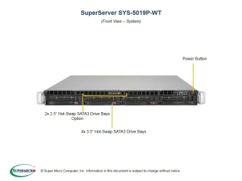 Серверная платформа SYS-5019P-WT 1U, 1x LGA3647, 8x DDR4, 4x 3.5" SAS/SATA, 2x 1Gb RJ-45, 3x PCIE Gen3, 1x M.2, 1x 600W