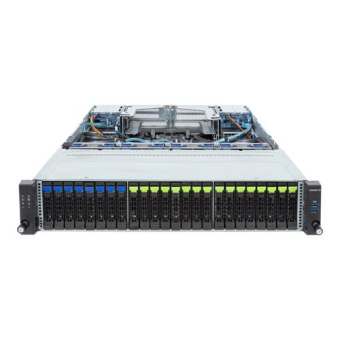 Серверная платформа Gigabyte R283-S92-AAJ2 2U, 2x LGA4677, 32x DDR5, 4x 2.5" SAS/SATA/NVME, 12x 2.5" NVME, 8x 2.5" SAS/SATA, 4x 2.5" SAS/SATA, 4x PCIE Gen5 x16, 2x PCIE Gen5 x8, 2x OCP 3.0 x16, 2x 2000W