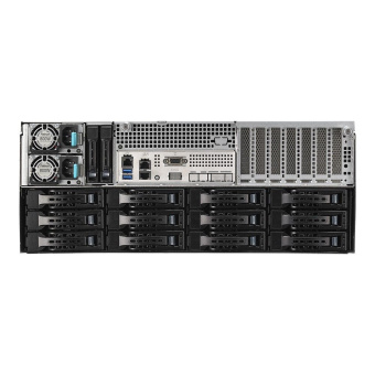 Платформа системного блока ASUS RS540-E9-RS36-E 4U, 36x 3.5”, each (rear and front) backplans 3x SFF8643, NVMe don't support, 2x2.5 rear trays, PIKE 3108 240PD 2G, 2x 800W (216135)