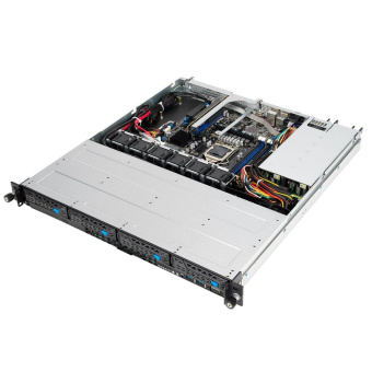 Платформа системного блока ASUS RS300-E11-RS4 1U, LGA1200, 4xDDR4, 4x3.5 (1xSFF8643, 2xNVME on the backplane,), DVDRW, 2x1GbE, 1xM.2 SATA/PCIE 2280, optional ASMB10-iKVM, HDMI (from CPU), 2x450W
