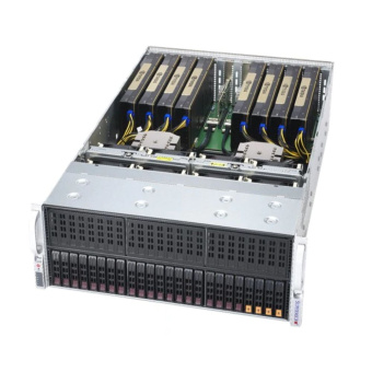 Платформа системного блока SuperMicro AS-4124GS-TNR 2xSP3, TDP up to 208W, 32xDDR4, 24x2.5" Hot-swap, SATA3 6Gbps, 9xPCI-E 4.0 x16, 2x1GbE LAN, 1xRJ45 IPMI, 2xUSB 3.0, 1xVGA, 1 COM, 2x2000W (404070)
