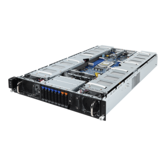 Серверная платформа Gigabyte G292-Z20 2U, 1x SP3, 8x DDR4, 2x 2.5" SAS/SATA/NVME, 6x 2.5" SAS/SATA, 8x PCIE Gen4 x16 GPU, 2x PCIE Gen4 x16, 1x M.2, 2x 2200W
