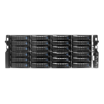 Платформа системного блока AIC HA401-VG_XP1-A401VG02 HA401-VG, 4U 24-bay storage server,24x SATA/SAS hot-swap 3.5»/2.5» universal bay, 2x canister,4x9mm 2.5» internal bay, 12G expander board with 2x SFF- 8643, 2x SFF 8644, 1300W 1+1 redundant power supply