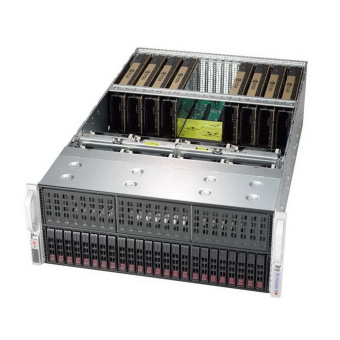 Платформа системного блока SuperMicro SYS-4029GP-TRT3 4U, 2x LGA3647, Intel C622, 24x DDR4, 24x 2.5" SAS/SATA, Single Root System/Single Link, 2x 10GBase-T, 4x2000W (354283) (SYS-4029GP-TRT3)