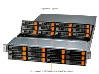 Серверная платформа SSG-620P-E1CR24L 2U, 2x LGA4189, 16x DDR4, 24x 3.5" SAS/SATA, 2x 2.5" SAS/SATA, 2x 2.5" SAS/SATA/NVME, SAS 3808 Card, 1x OCP 3.0 x16, 3x PCIE Gen3, 2x M.2, 2x 1600W