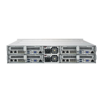 Платформа системного блока SuperMicro SYS-6029TP-HTR 2U, 4 node: 2xLGA3647, 16xDDR4, 3x3.5» bays, SATA, SIOM, IPMI, 2x2200W