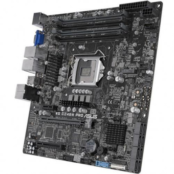 Материнская плата ASUS WS C246M PRO Mini-ATX, LGA 1151 (H4), 4x DDR4 DIMM (to 128GB ECC UDIMM), 6x USB 3.0/3.1 (4 rear), 68x SATA, 1x PCIE x16, 1x PCIE x8, 1x PCIE x1, 1xM.2 2280, LAN 2x 1Gb, Video AT2500, Audio RTL {5)