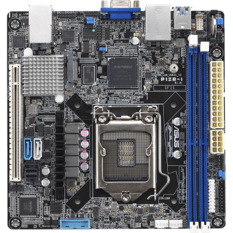 Материнская плата ASUS P12R-I Mini-ITX, LGA 1200, 2x DDR4 DIMM (to 64GB ECC UDIMM), 6x USB 3.0 (4 rear), 6x SATA (4 in MiniSAS HD), 1x PCIE x16, 1xM.2 2280, LAN 2x 1Gb, Video AST2600, IPMI Option (507604)