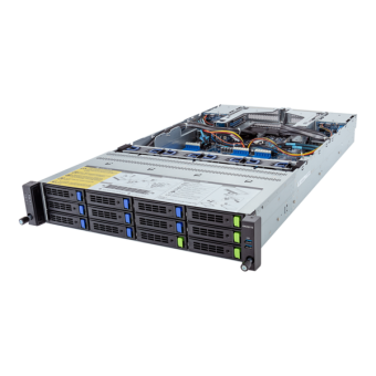 Серверная платформа Gigabyte R283-Z90-AAD2 2U, 2x SP5, 24x DDR5, 4x 3.5" SAS/SATA/NVME, 8x 3.5" SAS/SATA, 4x 2.5" SAS/SATA, 4x PCIE Gen5 x16, 2x OCP 3.0 x16, 2x 1600W
