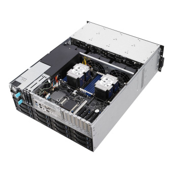 Платформа системного блока ASUS RS540-E9-RS36-E 4U, 36x 3.5”, each (rear and front) backplans 3x SFF8643, NVMe don't support, 2x2.5 rear trays, PIKE 3108 240PD 2G, 2x 800W (216135)