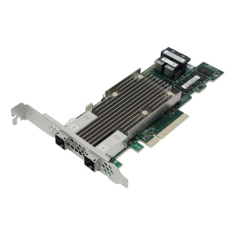 RAID-контроллер Broadcom MegaRAID 9480-8I8e SGL   (05-50031-00 / 03-50031-15010) PCIe 3.1 x8 LP, SAS/SATA/NVMe, RAID 0,1,5,6,10,50,60, 16port(2 * int SFF8643 + 2 * ext SFF8644), 4GB Cache, 3516ROC RTL {5}, (003624)