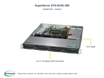 Серверная платформа SuperMicro SYS-5019C-MR 1U, 1x LGA1151, 4x DDR4, 4x 3.5" SAS/SATA, 2x 1Gb RJ-45, 2x PCIE Gen3, 2x M.2, 2x 400W