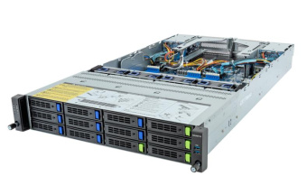 Server System GIGABYTE 2U rack AMD EPYC USB 3.2 DDR5 Количество слотов памяти 24 240 Вт 4x2.5" SAS/SATA Hot-swap 4x2.5" NVME/SATA/SAS Hot-swap 8x3.5" SAS/SATA Hot-swap R283-Z93-AAL1