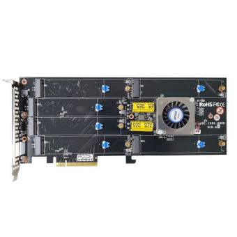 RAID-контроллер Areca ARC-1686-6NOD PCIe 4.0 x8  Full Height, 6 x M.2 Connector, Tri-mode interface at each M.2 bays - 12Gb/s SAS/SATA / Gen 4.0 PCIe (NVMe), RAID 0,1,10,JBOD, Hold-up Supercapacitor Onboard, RTL