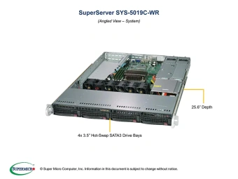 Серверная платформа SuperMicro SYS-5019C-WR 1U, 1x LGA1151, 4x DDR4, 4x 3.5" SAS/SATA, 2x M.2, 2x PCIE Gen3, 2x 500W
