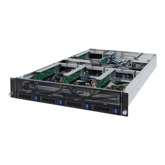 Платформа системного блока Gigabyte G242-Z10 (rev. 100) 2U UP 4 x GPU Gen3 Server,NVIDIA® NGG Ready server,Single AMD EPYC 7002 series processor family,8-Channel RDIMM/LRDIMM DDR4 per processor,8 x DIMMs,2 x 1Gb/s LAN ports (Intel® I350-AM2),1 x dedicated