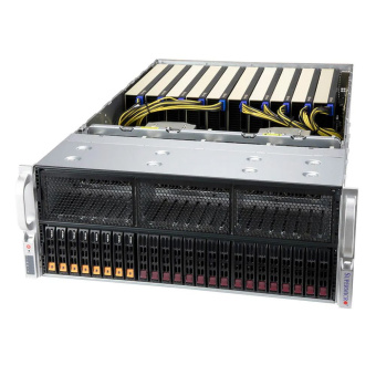 Платформа системного блока SuperMicro SYS-420GP-TNR 4U, 10x Dual Slot GPU, 2xLGA4189 up to 270W, 32xDDR4 3200, 16x2.5" SAS/SATA, 8x2.5" SAS/SATA/NVME, 10xPCIE x16 for GPU, 1xPCIE x16, 1xAIOM OCP 3, 2x1000Base-T, 4x2000W