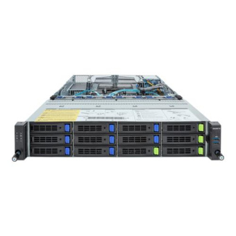 Серверная платформа Gigabyte R283-S90-AAJ1 2U, 2x LGA4677, 32x DDR5, 4x 3.5" SAS/SATA/NVME, 8x 3.5" SAS/SATA, 2x 2.5" SAS/SATA, 6x PCIE Gen5 x16, 2x PCIE Gen5 x8, 2x OCP 3.0 x16, 2x 2000W