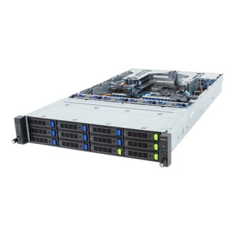 Серверная платформа Gigabyte R283-S91-AAJ1 2U, 2x LGA4677, 32x DDR5, 4x 3.5" SAS/SATA/NVME, 8x 3.5" SAS/SATA, 2x 2.5" SAS/SATA, 6x PCIE Gen5 x16, 2x PCIE Gen5 x8, 2x OCP 3.0 x16, 2x 2000W